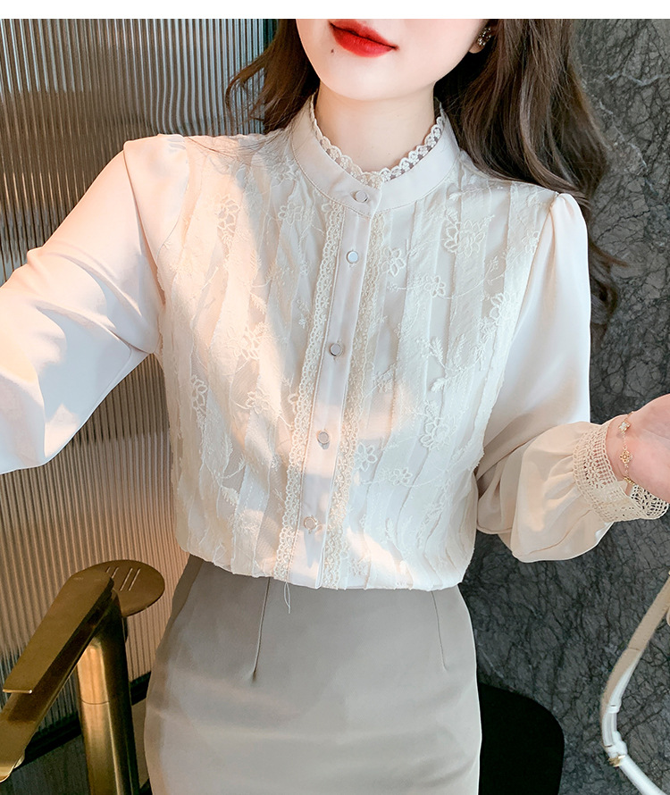 春款雪纺白衬衫女装春装2022年新款蕾丝上衣时尚气质洋气流行小衫详情16