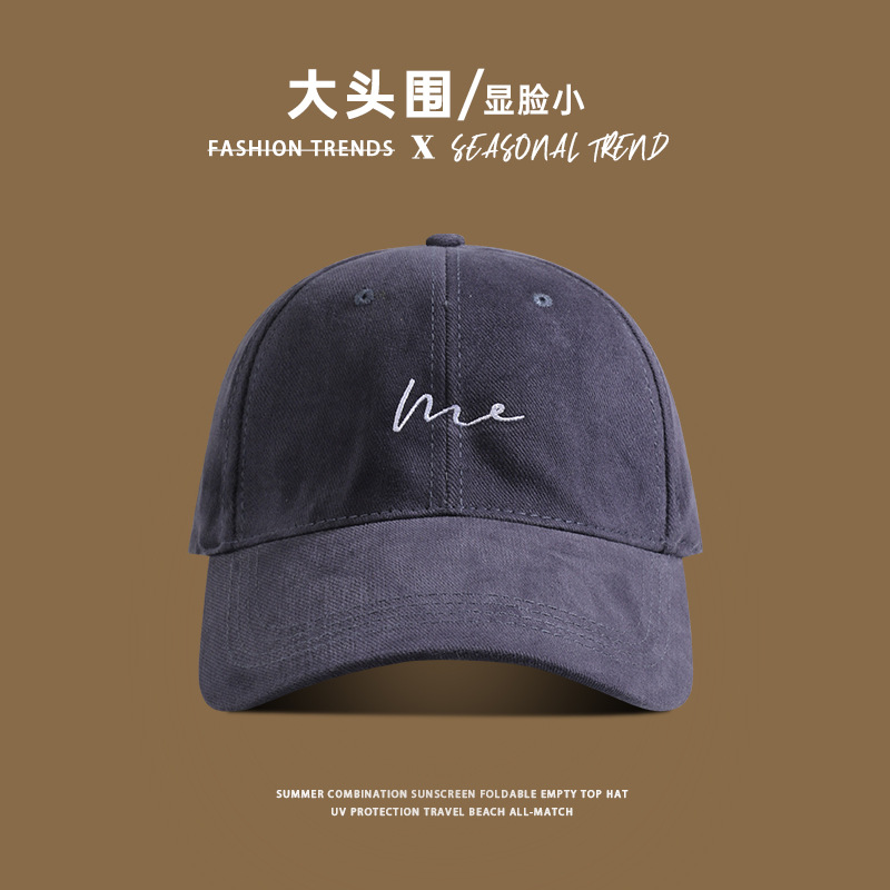 A Korean-style baseball cap that makes the face look smaller, with a wider brim for women to cover the cheekbones and a darker waistband. A sun hat with a red baseball cap for men pic 8