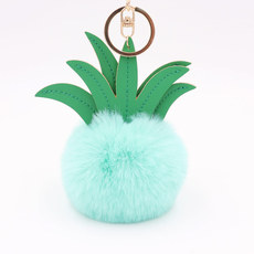 镶钻合金狐狸头毛球包包挂件仿獭兔毛绒钥匙扣皮草包包挂饰批发详情21