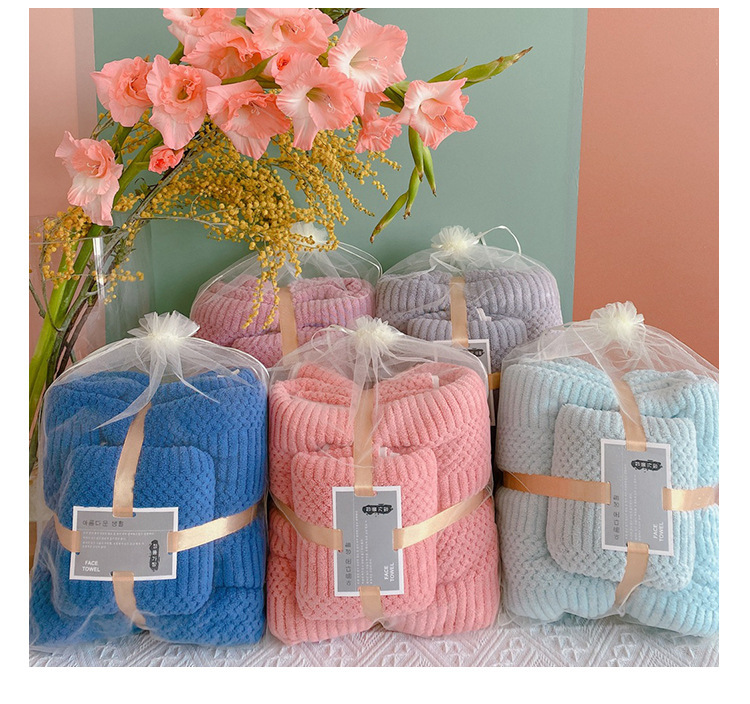 [LOVELY HOME] [hold ja] auspicioso juego de toallas de grillete toalla toalla de baño conjunto de dos piezas bolsa de hilo embalaje acompañante regalo de mano regalo creativo juego de toallas pic 11