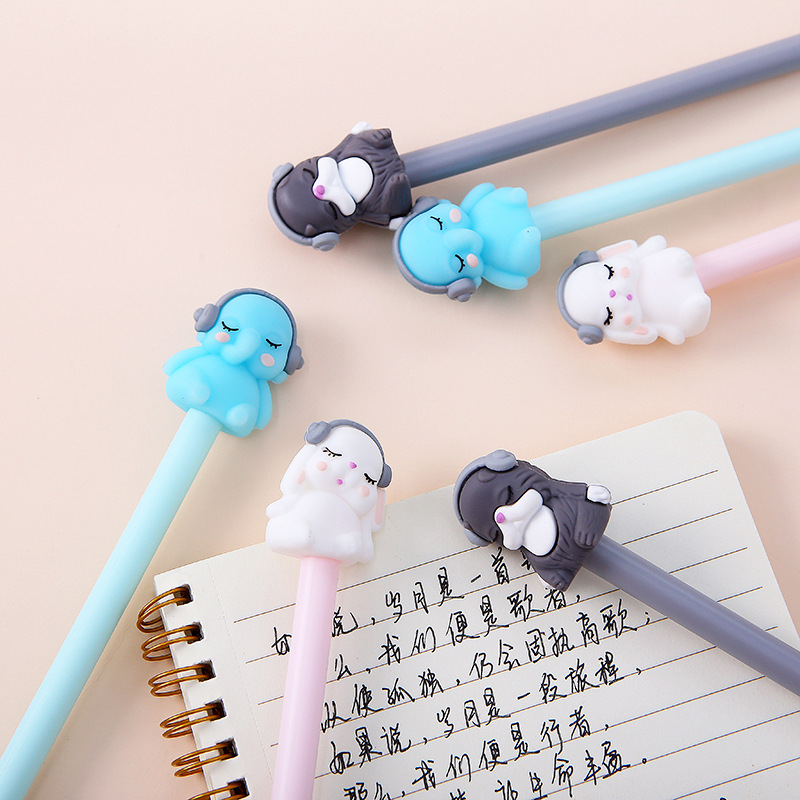Korean version 2098 Cartoon Animal Party signature Pen, cute multi-color elephant silicone gel pen factory direct sales pic 11