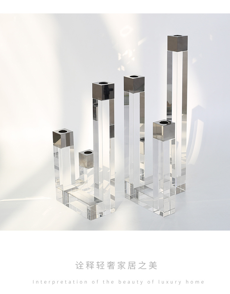 High-end Nordic crystal candlestick ornaments for wedding romantic candlelight dinners, wholesale of candles and candlesticks for Western restaurants and hotels pic 26