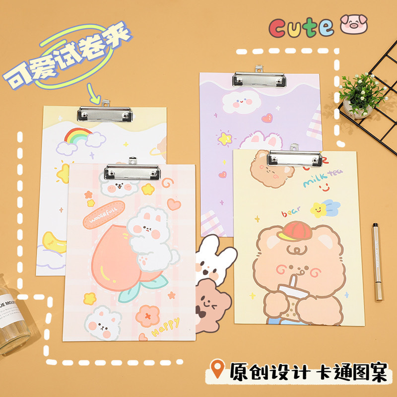 A4学生卡通写字硬垫板文件试卷资料夹板ins风三丽鸥可爱大号板夹详情17