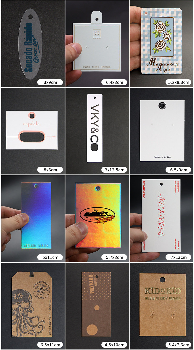 Premium wool sweater, white special paper, gold-embossed tag, laser card, dazzling gold down jacket tag printing pic 8