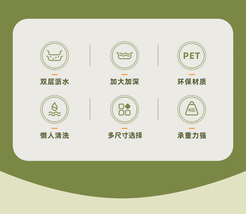 双层沥水篮洗菜盆家用客厅塑料水果盘加厚厨房滤水菜篓淘米洗菜篮详情2