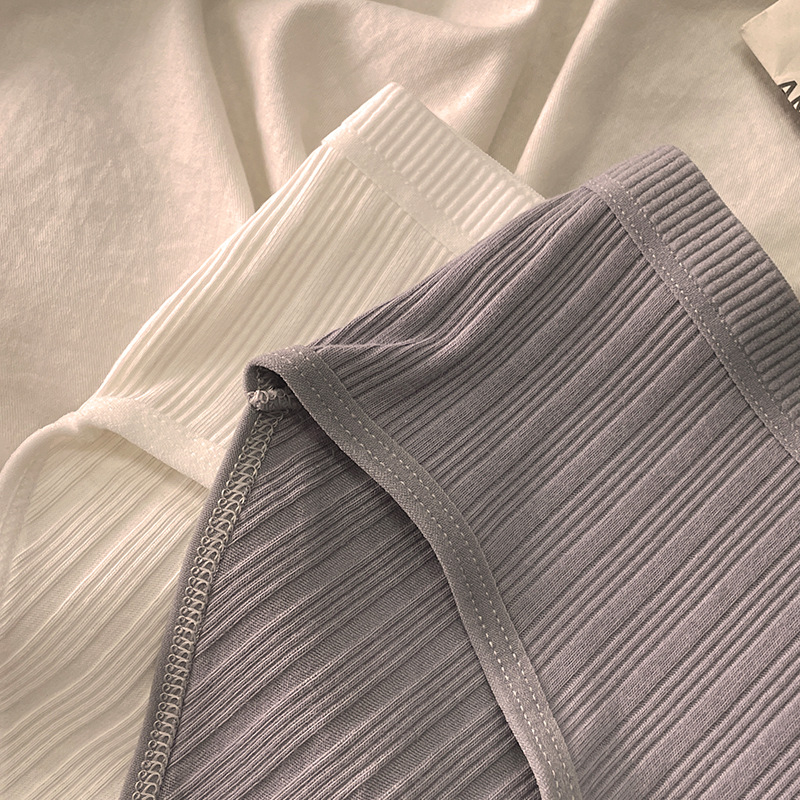 极简主义纯色纯棉全棉螺纹条纹少女内裤 无痕舒适透气中腰三角裤详情16