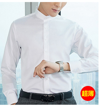 Camisa de hombre de manga corta camisa de negocios de hombre blanco slim fit ropa de trabajo de manga corta camisa de hombre logo bordado pic 4
