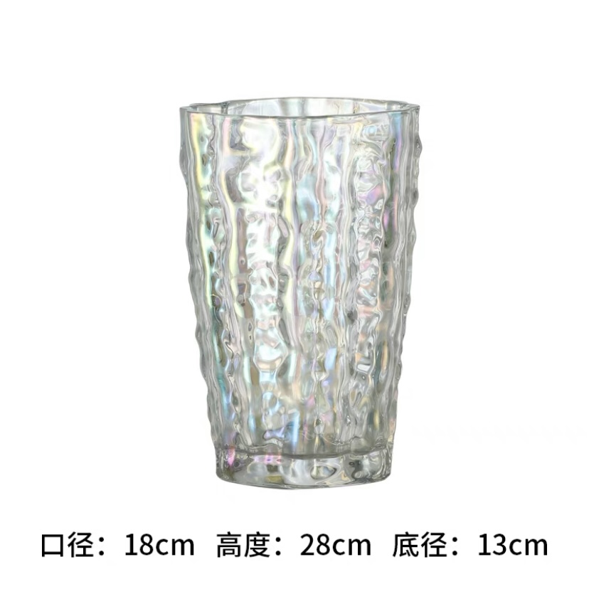 宇行玻璃北欧彩色玻璃花瓶客厅百合花玫瑰水养水培花插餐桌装饰摆件水晶花瓶详情20
