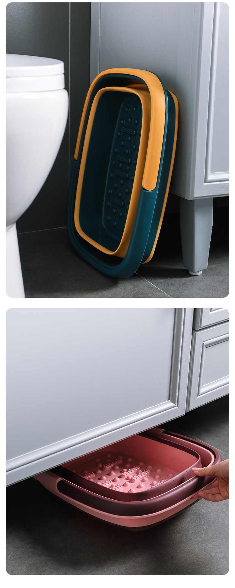 Folding foot bath bucket, foot bath basin, household foot bath and knee health care, fumigation, dormitory foot washing wonder, Gao shen 橚 pic 8