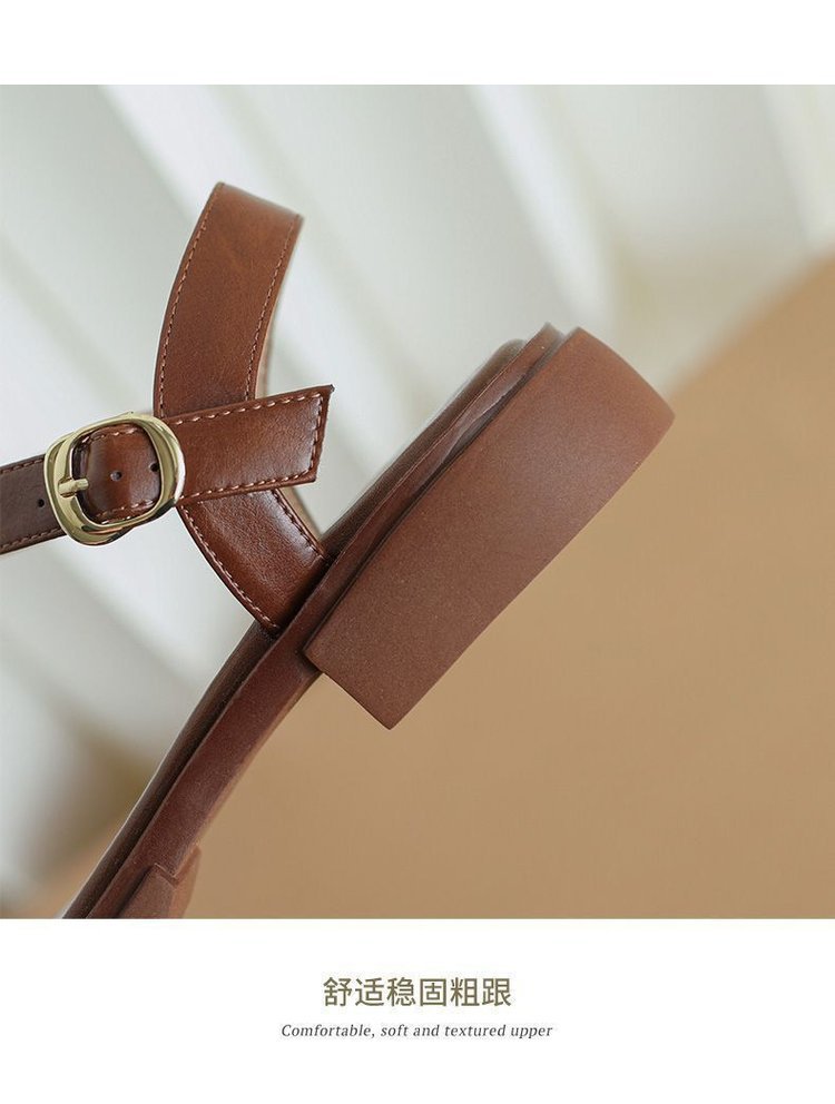 网红爆款凉鞋女一字带平底高级方头韩版百搭舒适外穿防滑罗马鞋子详情9