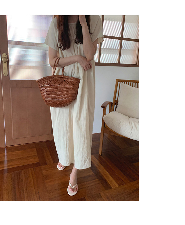 2024年夏季新款连衣裙 韩国ins风休闲家居宽松短袖度假中长款裙子详情18