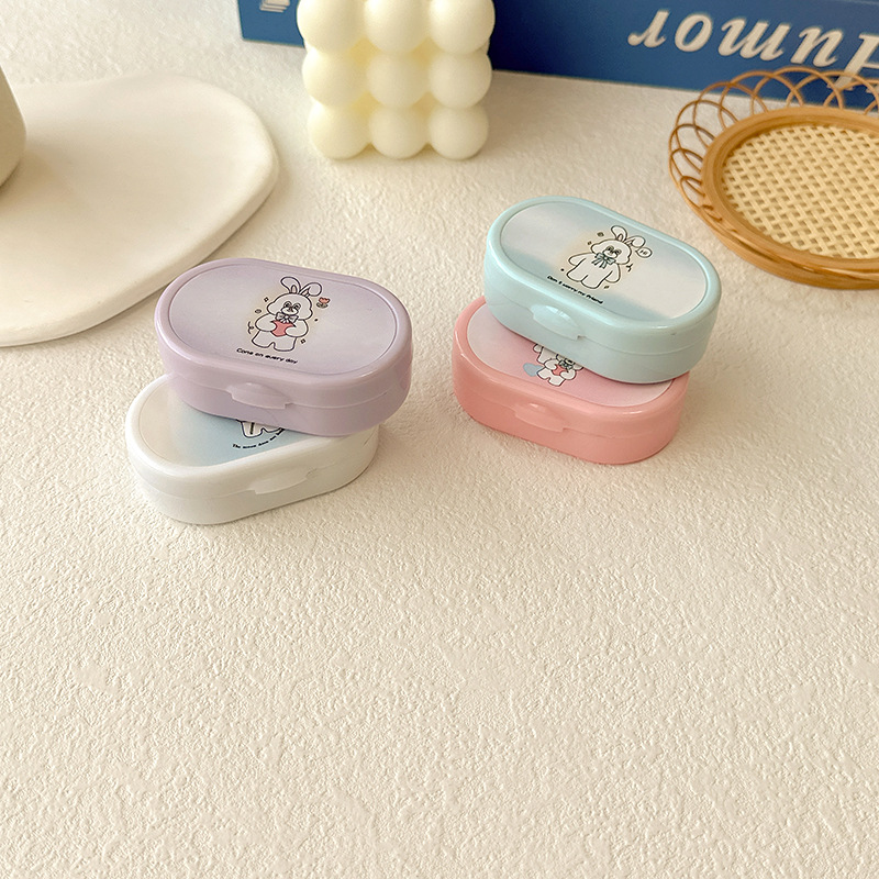 Cartoon Rabbit contact lens case, cute, portable, small and simple beauty contact box and care box JH884, exclusively for foreign trade pic 4