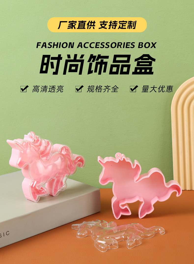 透明异形塑料盒星星皇冠PS儿童戒指首饰饰品盒皮筋粉扑包装小盒子戒指盒戒指耳饰饰品盒儿童化妆包首饰盒首饰盒儿童公主详情1