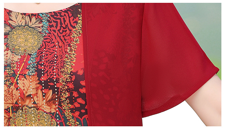 A stylish and elegant spring and autumn dress for middle-aged mothers, a long dress for women aged 40 to 50, a dress for middle-aged and elderly women pic 55