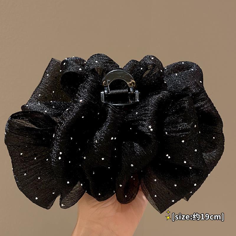 High-end bubble mesh fabric bow clip hair clip for women, large shark clip hair clip headwear at the back of the head pic 39