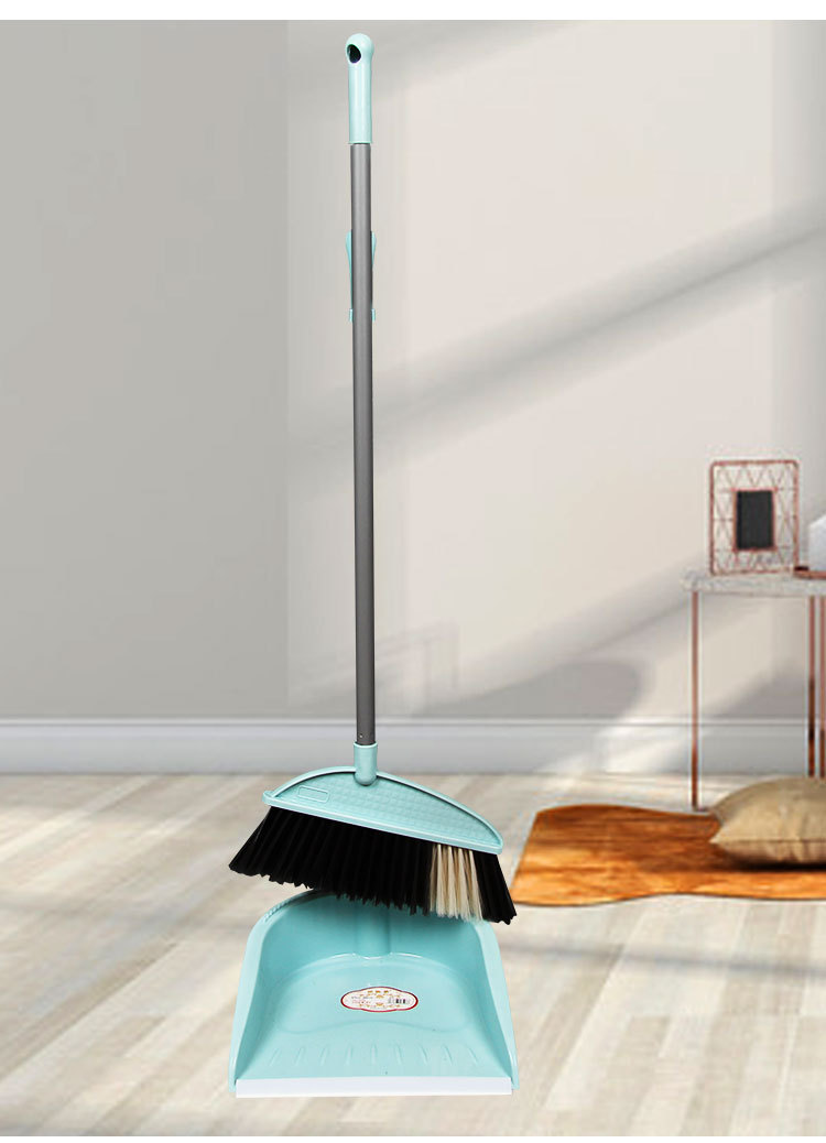 Soft bristle broom set, household sweeping broom, plastic broom, dustpan, broom and dustpan set combination wholesale pic 2