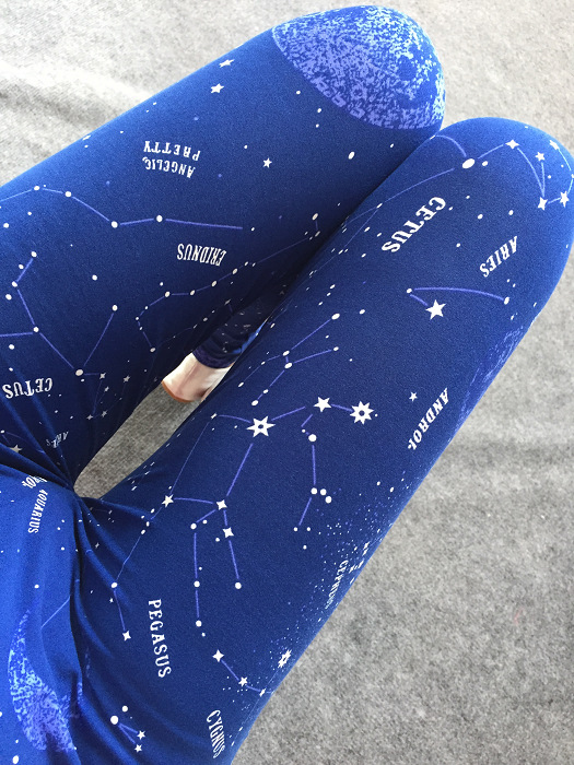 New spring dress, large-sized stretch, colorful star graffiti, personalized leggings for women pic 73