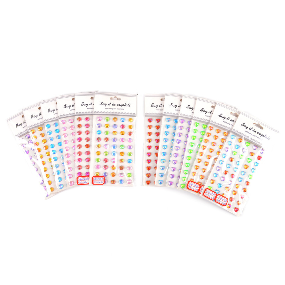 Daka acrylic decorative stickers, crystal gemstone stickers, car and mobile phone stickers, heart, crown, thumb, cherry pic 14
