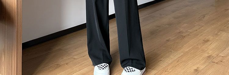 黑色西装裤女春秋新款韩版休闲直筒垂感宽松阔腿裤高腰显瘦长裤潮详情41