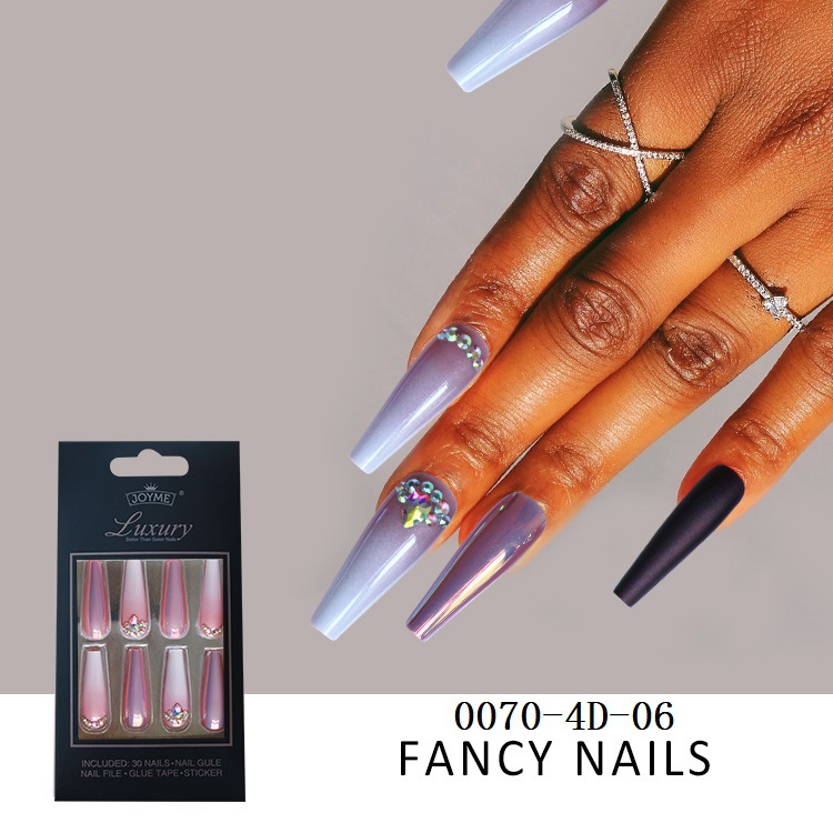Special offer on 30 pieces of long ballet nail nail patches with diamonds pic 31