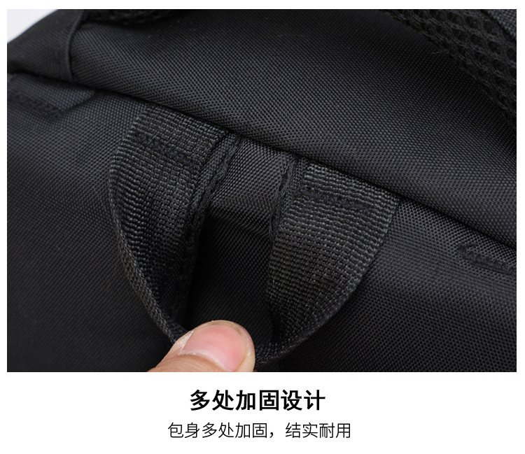 新款男士大容量商务双肩包包布款韩国大时尚休闲男电脑包背包logo详情23