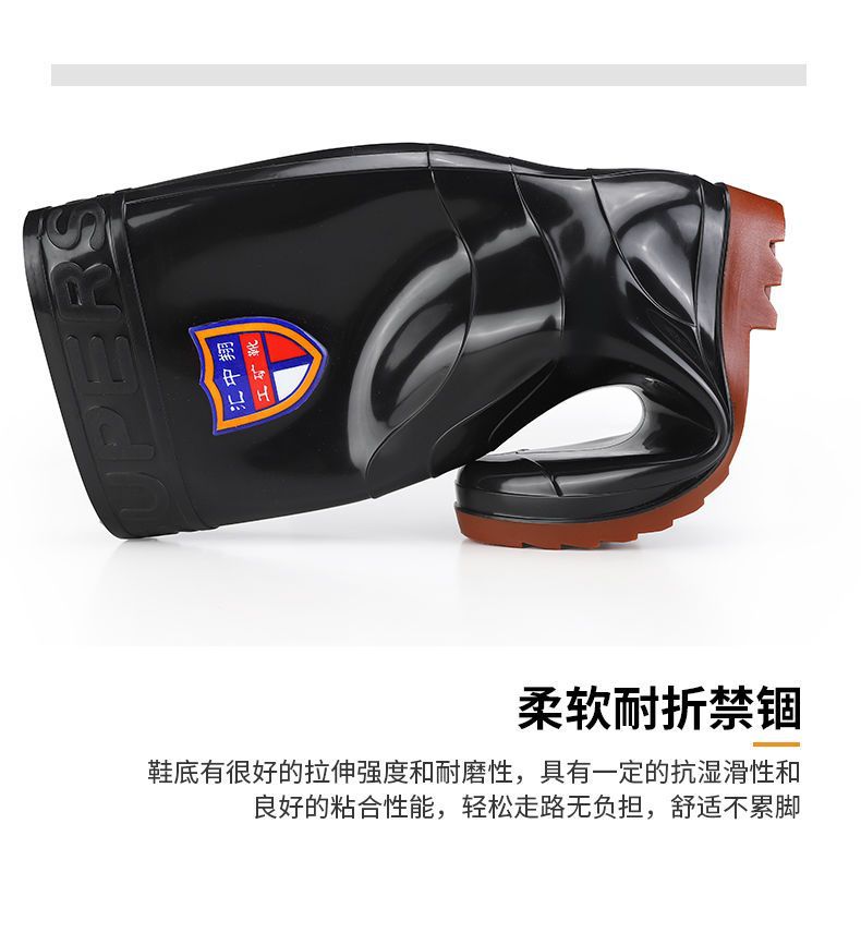 耐磨牛筋底雨鞋男女保暖耐酸碱高筒加厚雨靴防滑劳保洗车水靴工地详情12