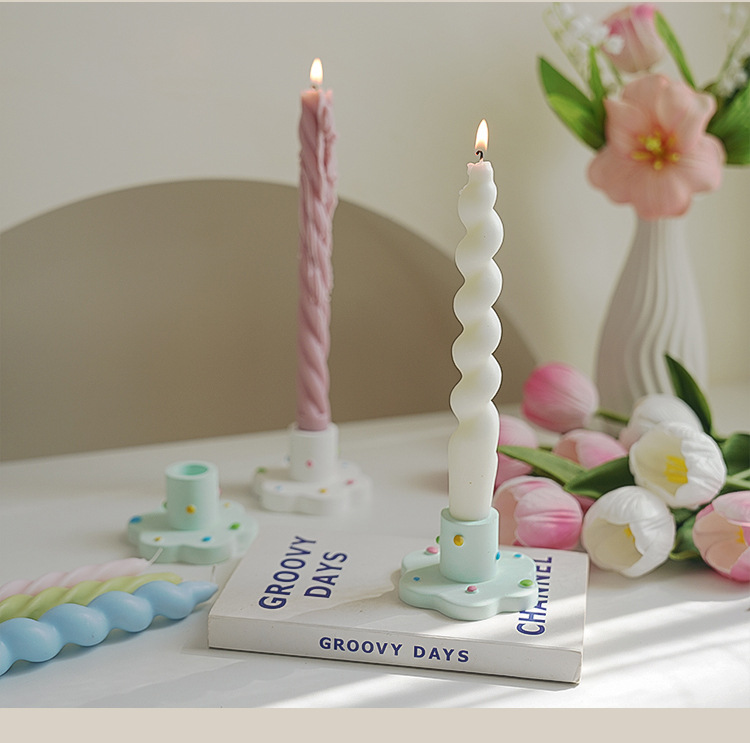 Candle and candlestick atmosphere decorative piece, creative home desktop decoration candlestick, cross-border gypsum scented candle base pic 8