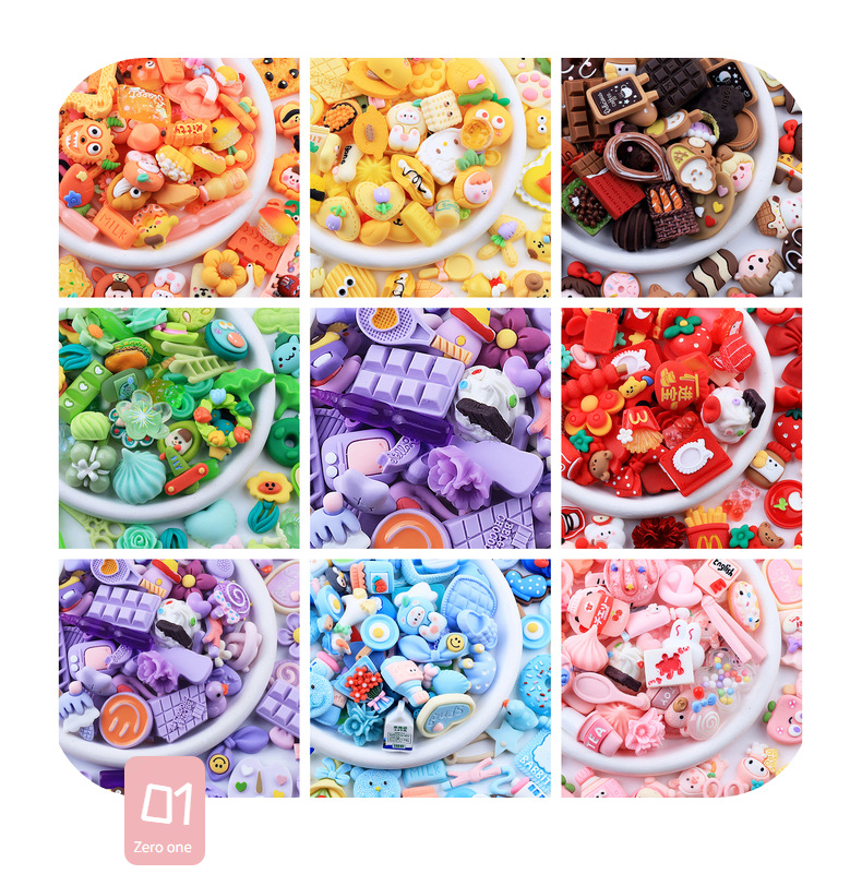 外贸高货色系配件 diy奶油胶自制手机壳水杯贴发夹饰品树脂材料详情25