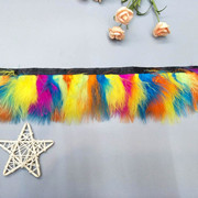 Wholesale from the manufacturer of large goose feather fabric with feather lamps, clothing accessories, DIY handicrafts, decorative colorful feather fabric edges pic 5