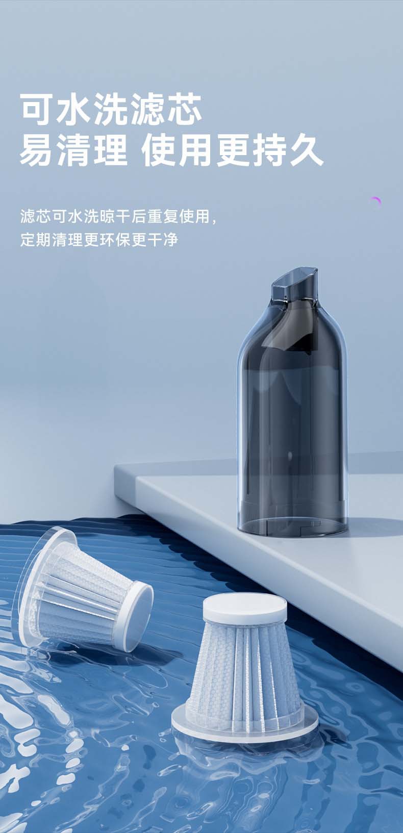 Brushless motor high-power car and household dual-purpose dry and wet vacuum cleaner, blowing dust, vacuuming, inflatable cross-border handheld car vacuum cleaner pic 8
