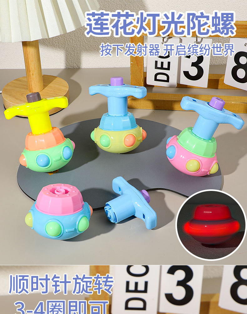 莲花灯光陀螺儿童发光莲花陀螺玩具益智发光陀螺玩具地摊夜市批发详情15
