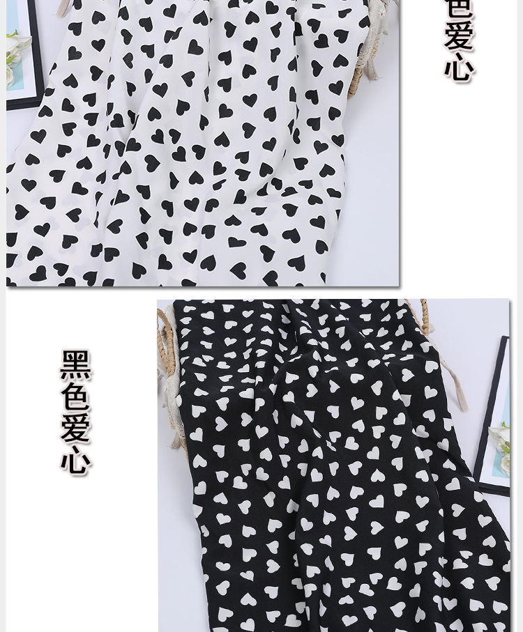 Heart-shaped printed polyester fabric in stock, fashionable dress, plain weave, new summer accessories, headwear, printed fabric pic 10