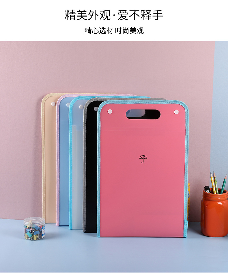 Vertical hand-held 13-compartment organ bag, multi-layered for students, with a large capacity for storing test papers, organizing pages, and holding reference books pic 5