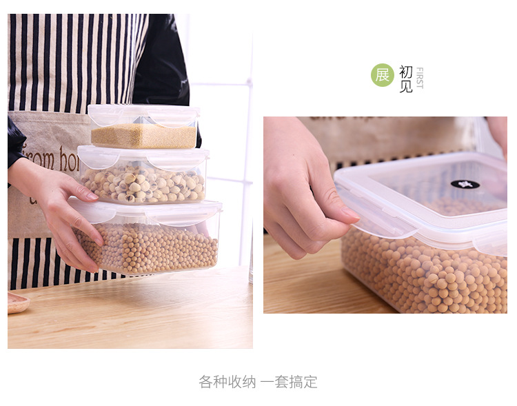 G7 square plastic food storage box, sealed refrigerator storage box, microwave oven heating kitchen, household vegetable and fruit storage pic 10