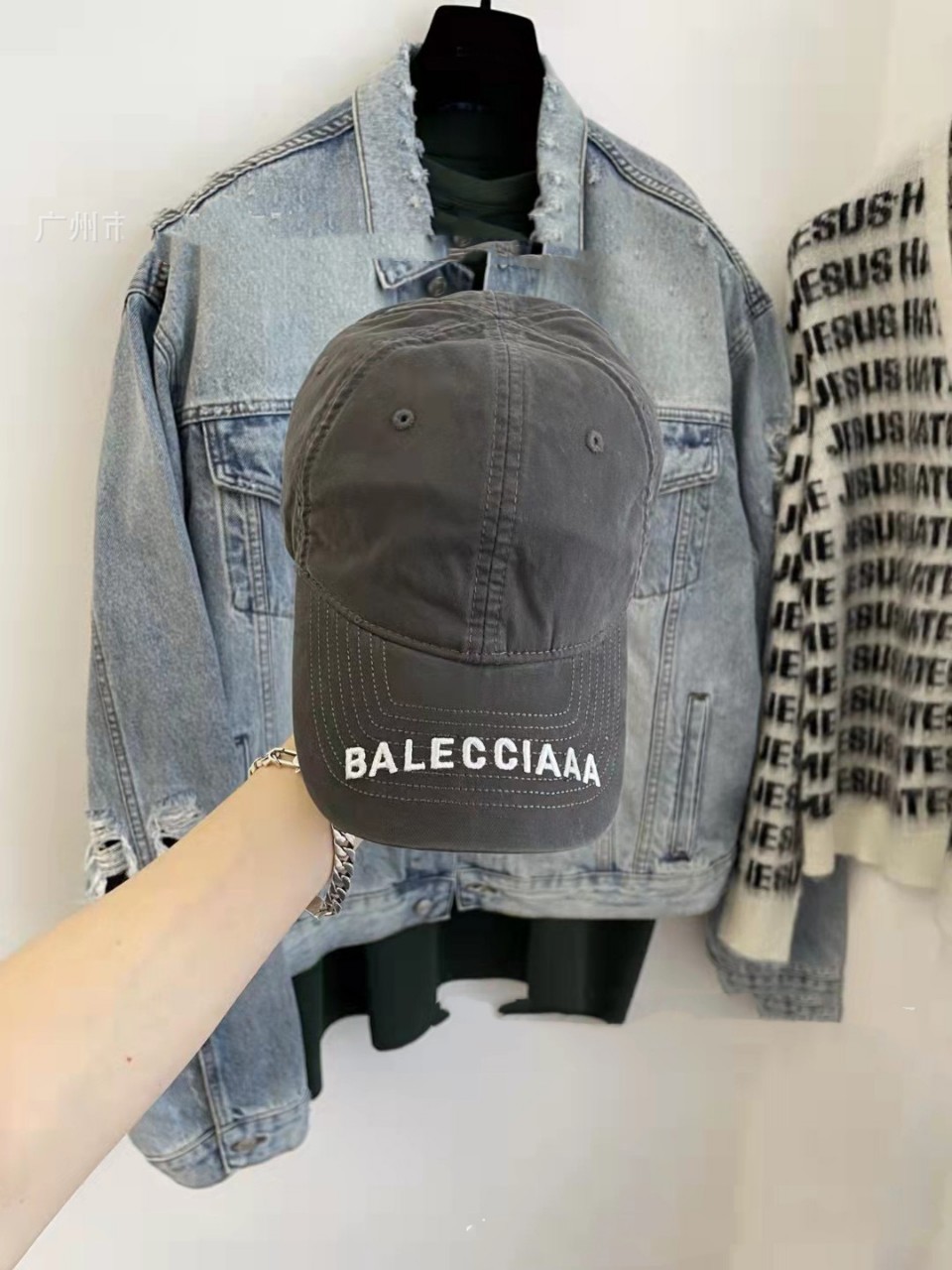 BA家~巴黎洗水牛仔男女棒球帽，BA家字母刺绣鸭舌帽详情5