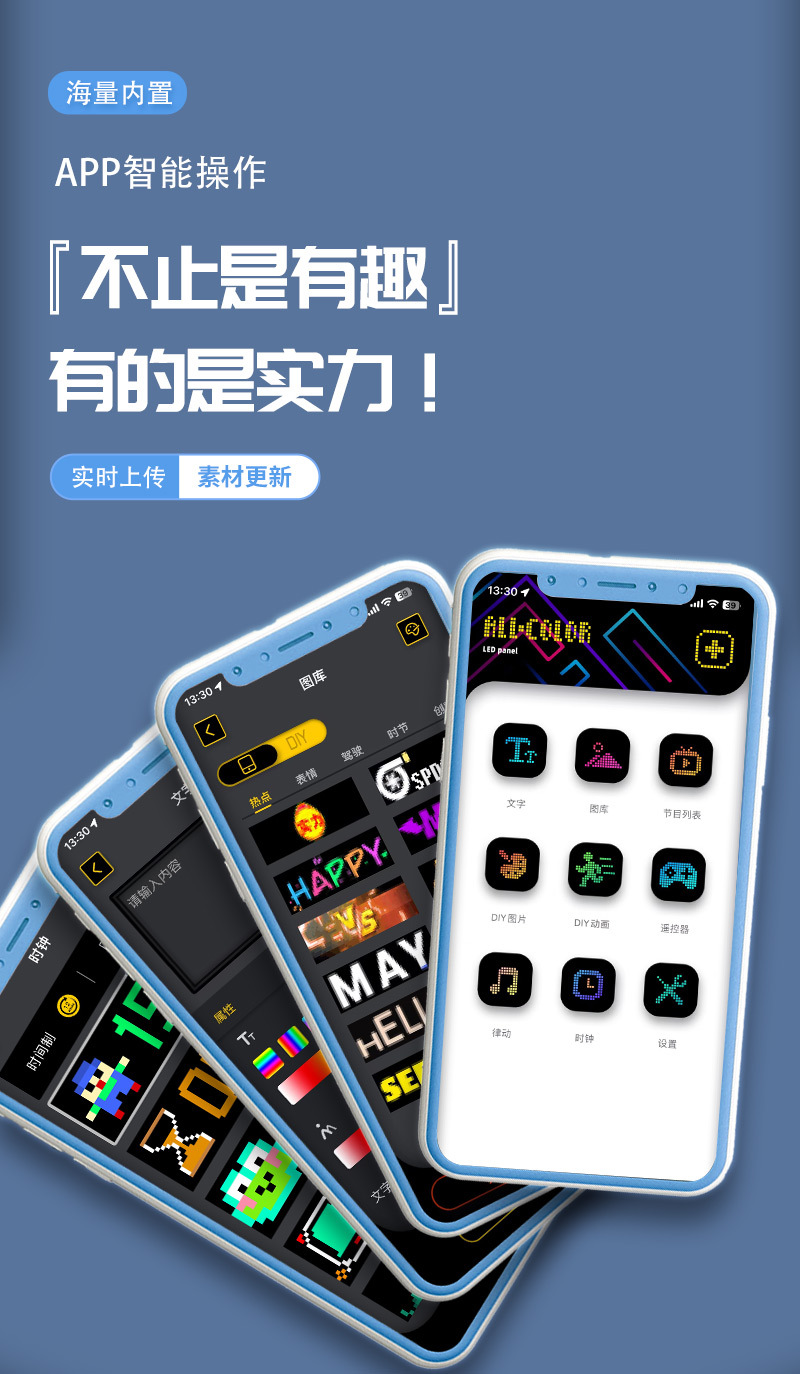 工厂直销跨境专供恶魔之眼LED显示屏车载广告屏自定义编辑文字图详情6