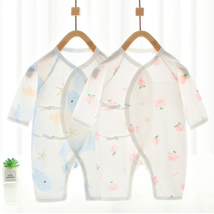 Baby one-piece suit, autumn new style base underwear, pure cotton long-sleeved shirt for boys and girls, baby crawling suit, newborn clothes pic 15