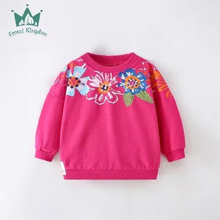 女童卫衣宽松春秋款儿童纯棉长袖上衣欧美童装女宝宝衣服一件代发详情1