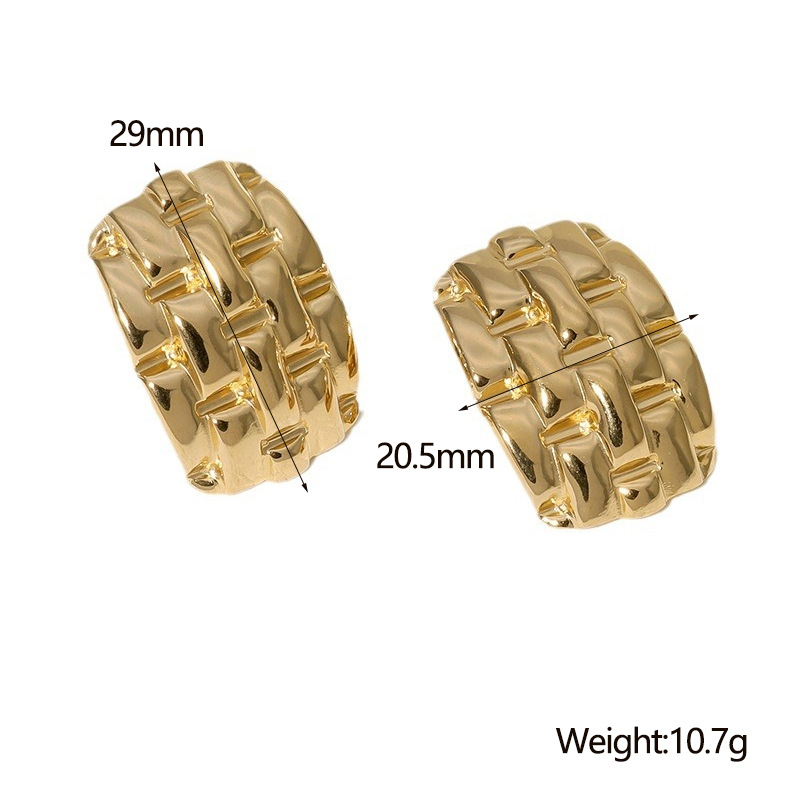 跨境欧美钛钢耳钉女不掉色简约高级感冷淡风耳饰金属感不锈钢耳钉详情30