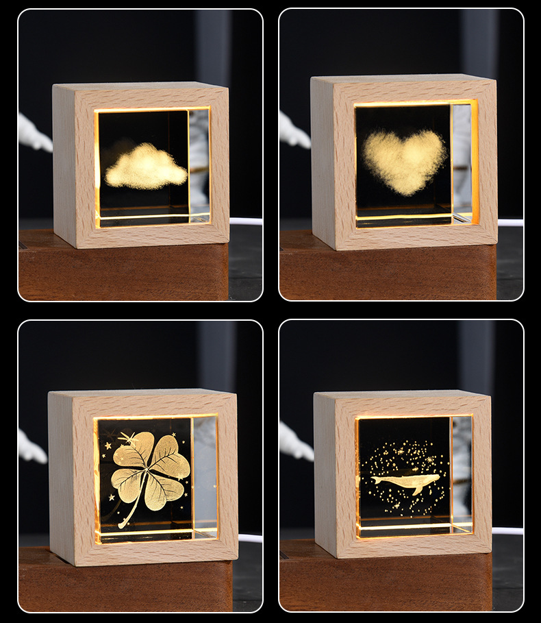 Wholesale of creative 3d galaxy crystal night lights, desktop ornaments and decorative items, Qixi Festival gifts pic 16