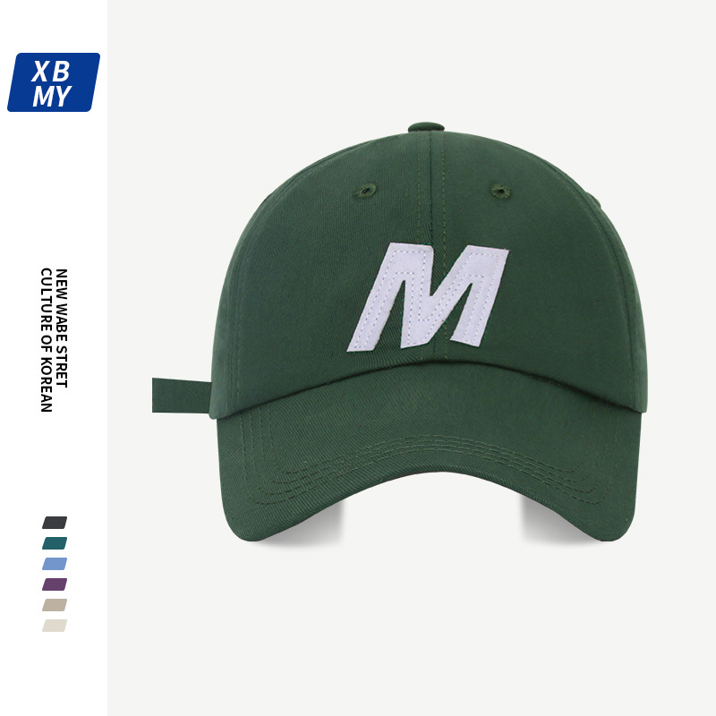 Coreano casual alfabetico M gorra de béisbol para hombres y mujeres casual ins maré versátil cara pequeña tapa suave sombrero de lengua de estudiante día pic 14