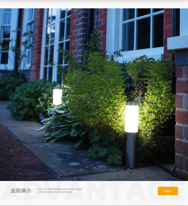 Cross-border solar stainless steel 3-LED cylindrical lawn light, outdoor waterproof courtyard villa ground socket light manufacturer pic 5