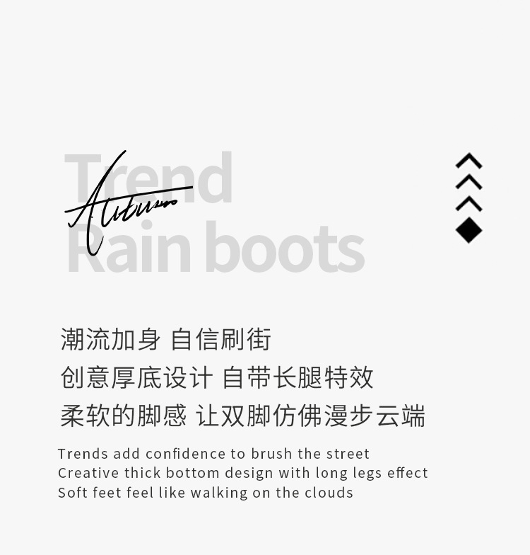 跨境时尚切尔西短筒雨鞋女士松紧雨靴马丁靴防滑水靴成人雨鞋套详情2