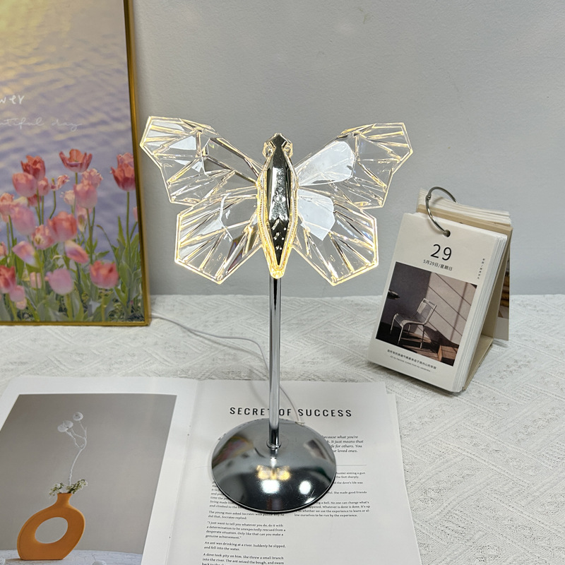 ins轻奢网红氛围灯USB小夜灯创意装饰台灯家居卧室摆件蜻蜓台灯详情12