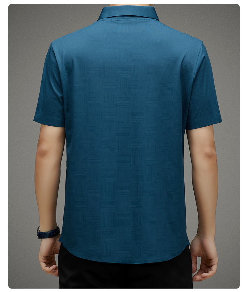 衬衫短袖男夏季新款抖快热卖轻商务中年短袖衬衫翻领修身休闲短袖详情43