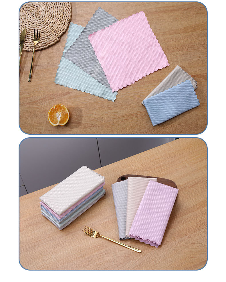 [LOVELY HOME] [hold ja] paño de escala de pescado limpiador de vidrio paño de cocina absorbe el agua no es fácil de perder la lana paño de limpieza para el hogar paño de lavavajillas pic 16