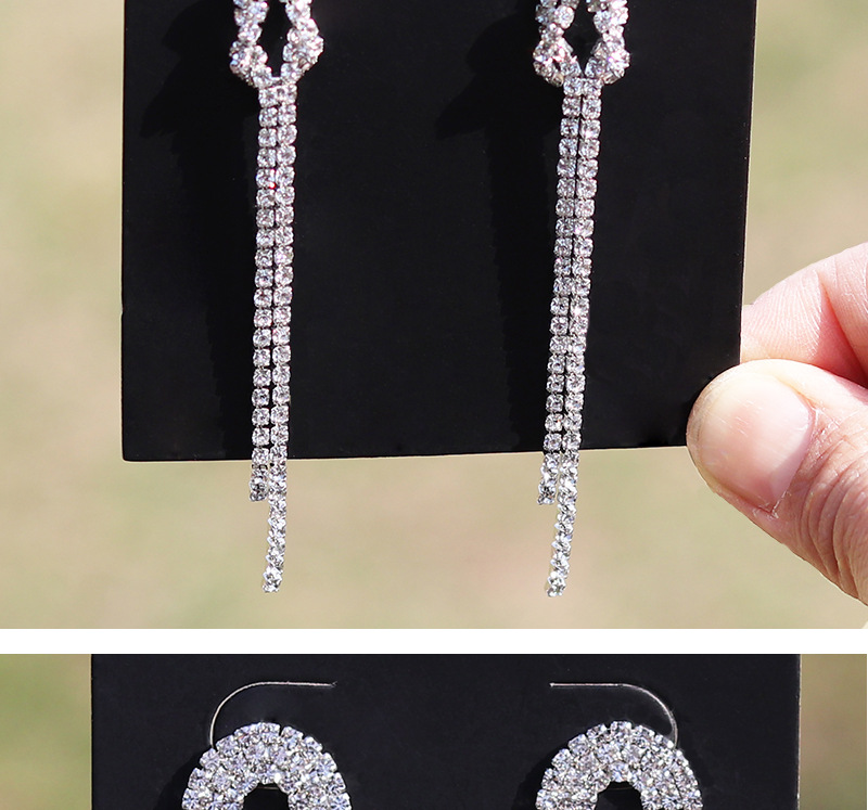 超闪爪链长款流苏耳环女欧美夸张几何形镶钻耳饰跨境货源环保饰品详情25