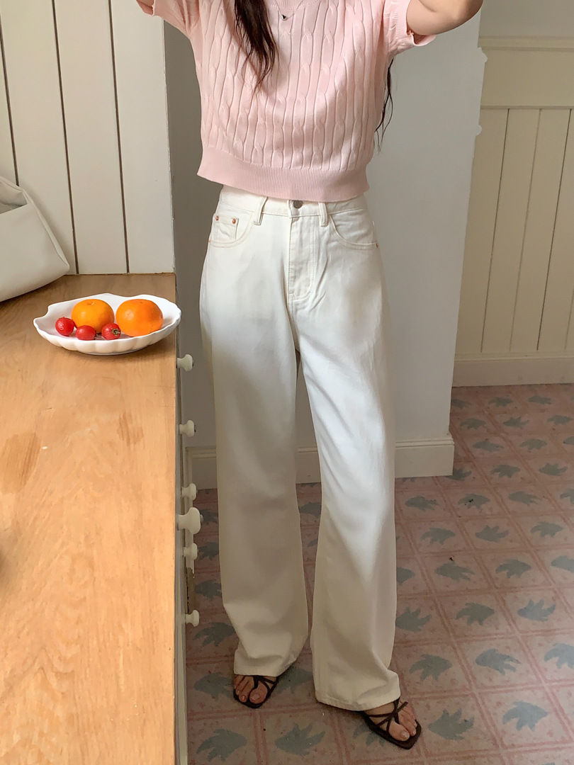 GAGD white Tencel wide-leg jeans for women, simple, loose and drape straight-leg jeans pic 19