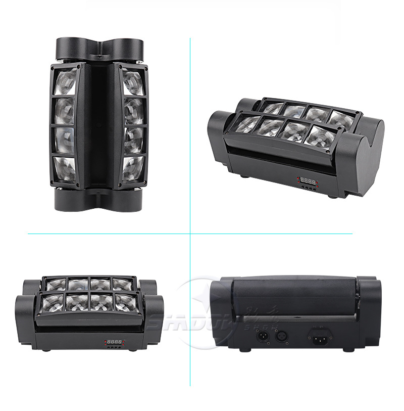 led eight-eye mini spider light, voice-controlled bar stage light, ktv flash, eight-beam light, laser moving head light pic 7