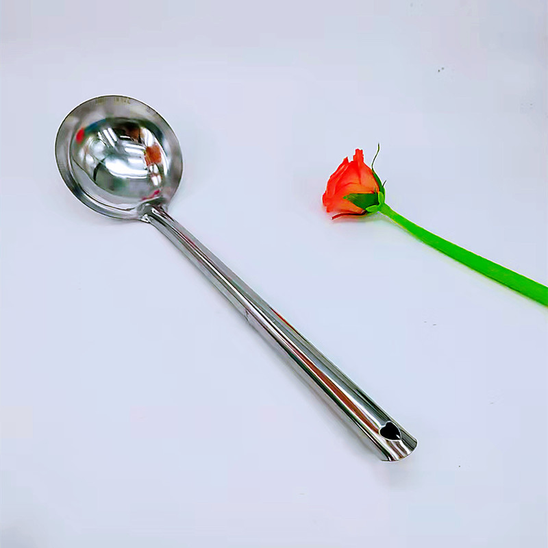 Thickened stainless steel cooking spatula, stir-frying spatula, large rice spoon, thickened long-handled rice spoon, 2-yuan supply pic 1